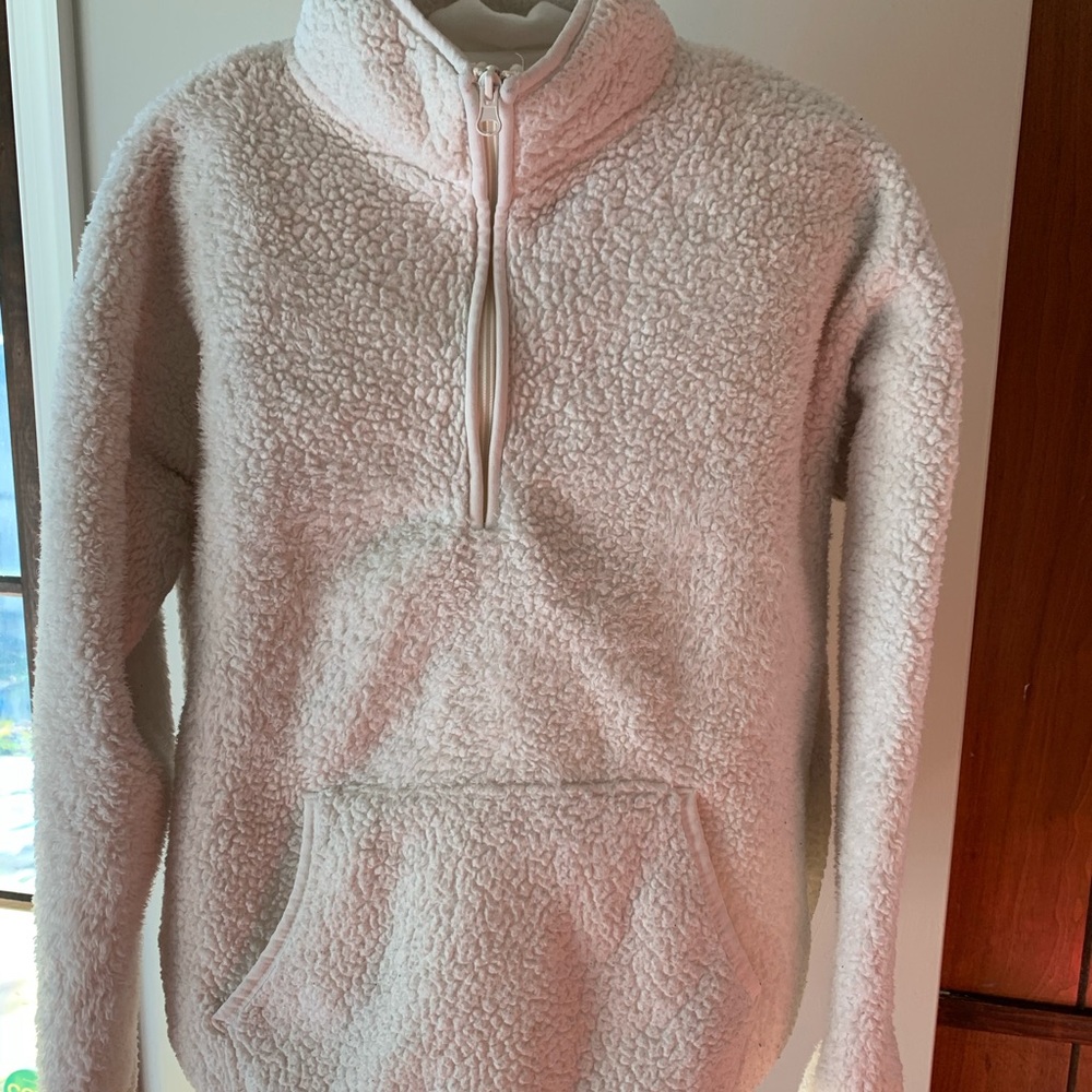 Forever 21 teddy quarter zip pullover jacket